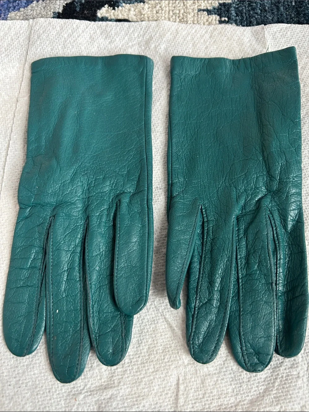 GENUINE Leather Gloves (5 pairs) - Beige, Red, Gray, Teal and Black